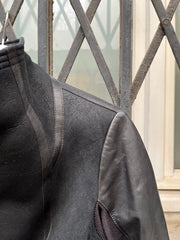 (New Arrival) RICK OWENS - FW12 "MOUNTAIN" Lamb leather jacket with dust fleece and calf leather sleeves