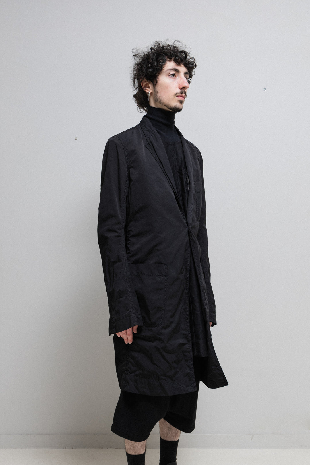 RICK OWENS DRKSHDW - SS16 Cotton/nylon coat with patch pockets and