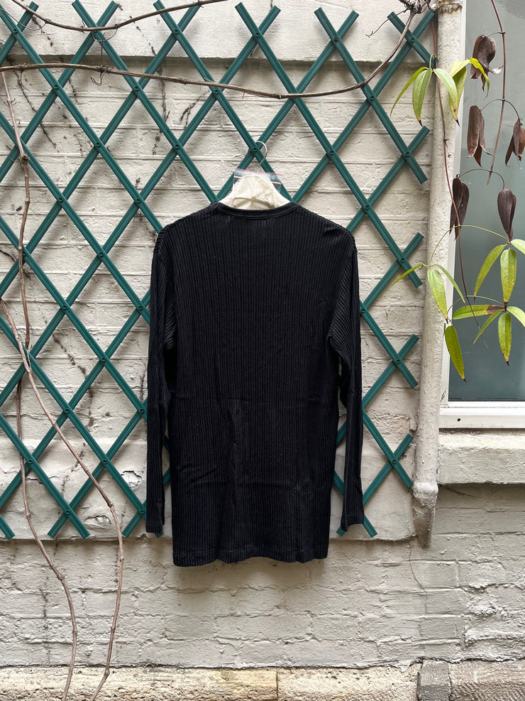 (New Arrival) Y’S FOR MEN - Cotton blend sweater with ribbed texture