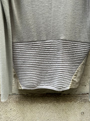 (New Arrival) RICK OWENS - FW09 « CRUST » Ash grey cashmere and silk sweater with lamb leather panels