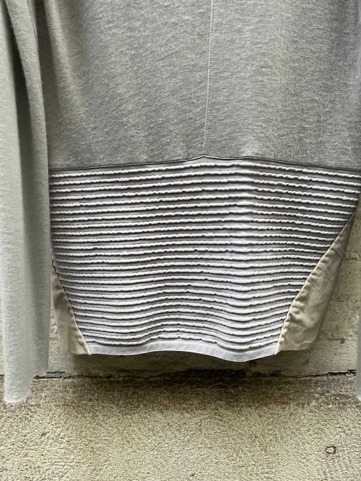 (New Arrival) RICK OWENS - FW09 « CRUST » Ash grey cashmere and silk sweater with lamb leather panels