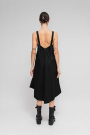 YOHJI YAMAMOTO Y'S - Asymmetrical cotton dress with adjustable straps