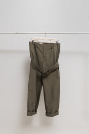 JUNYA WATANABE - FW06 Cotton+wool military low crotch wide pants with belt (runway)