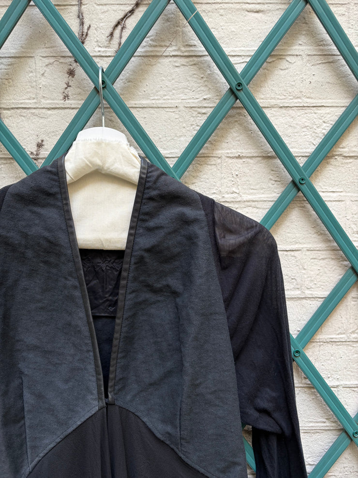 (New Arrival) RICK OWENS - SS12 "NASKA" Silk and cotton draped vest with calf leather details