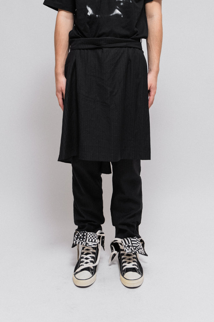 COMME DES GARCONS BLACK - FW21 Wool skirt pants with printed numbers