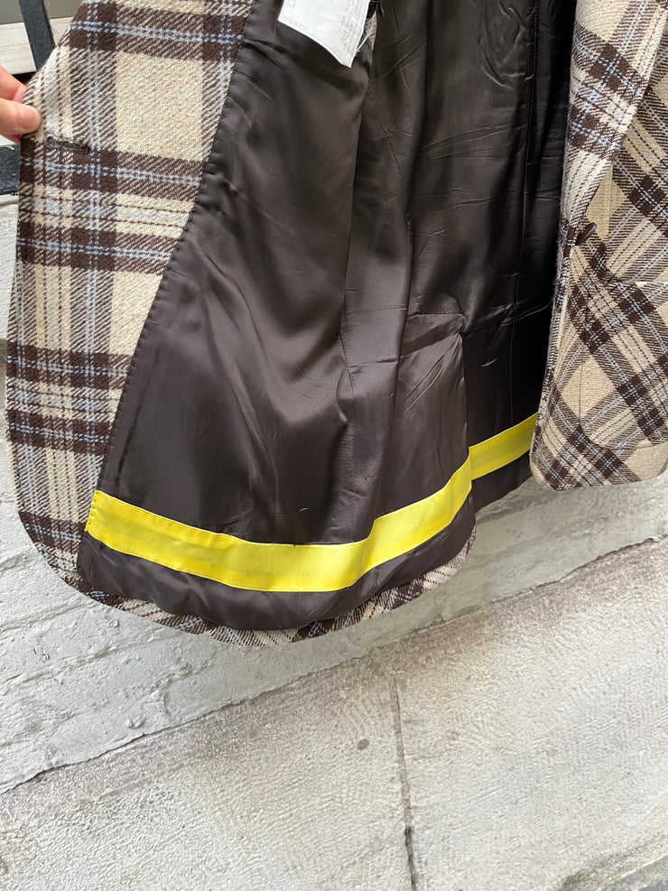 ALEXANDER MCQUEEN - FW00 "Eshu" Plaid pattern virgin wool tailored jacket with signature lining