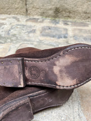 (New Arrival) CHRISTIAN PEAU - Suede leather back zip boots