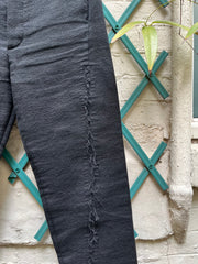 (New Arrival) OBSCUR - Linen and wool blend pants with spiral frayed seam