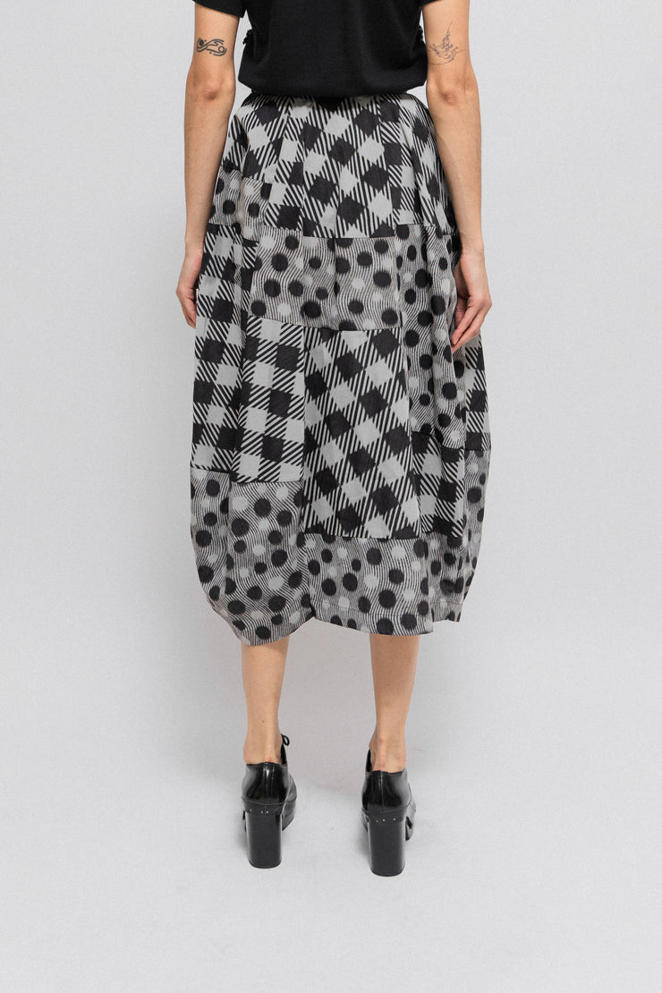 COMME DES GARCONS - SS90 Balloon skirt with patterned panels