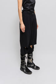 ANN DEMEULEMEESTER - Wool cropped pants with knee cuts (90's)