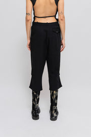 ANN DEMEULEMEESTER - Wool cropped pants with knee cuts (90's)