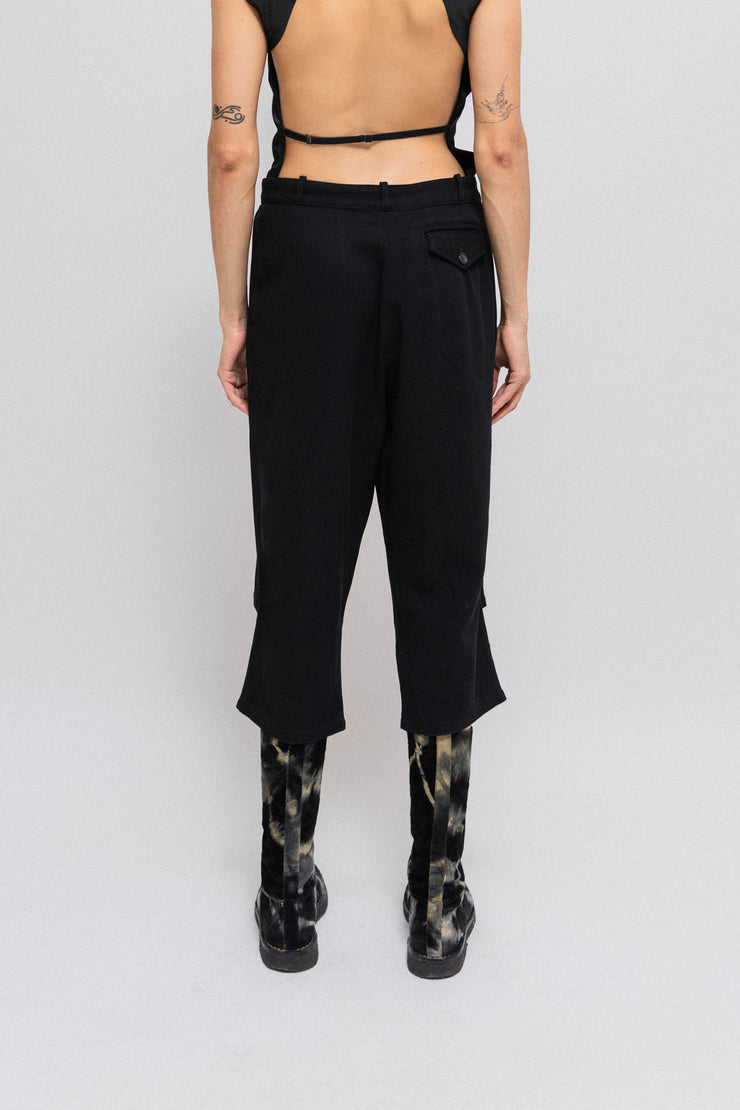 ANN DEMEULEMEESTER - Wool cropped pants with knee cuts (90&