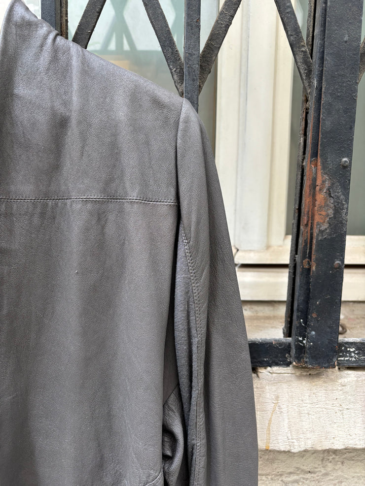 (New Arrival) RICK OWENS - SS09 « Strutter » Dust lamb leather jacket with side straps to tie up