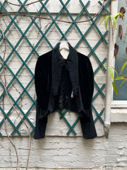 (New Arrival) COMME DES GARÇONS - FW05 « Broken Bride » Wool velvet cropped jacket with sheer panels