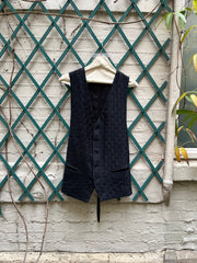 (New Arrival) ANN DEMEULEMEESTER - FW07 Silk and cotton vest with textured dot pattern