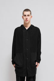 YOHJI YAMAMOTO POUR HOMME - SS20 Long cotton hoodie with a double closure