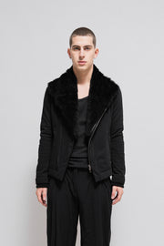 JULIUS - FW12 Padded cotton jacket with a removable faux fur collar