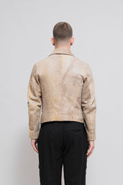 ANN DEMEULEMEESTER - FW02 Leather rider jacket with front straps