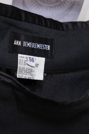 ANN DEMEULEMEESTER - Linen/cotton long skirt with button closure, back zipper slit and folded hem (probably spring 1996)