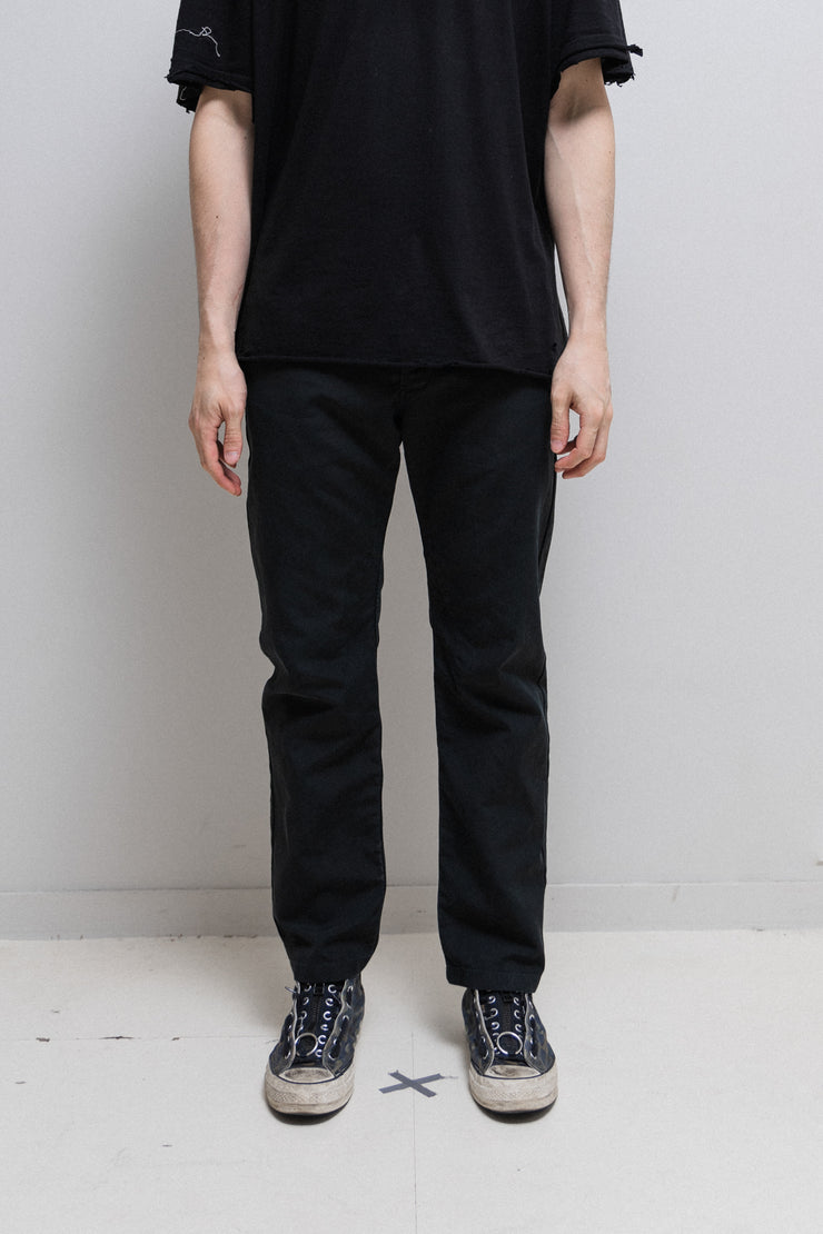 RICK OWENS - FW07 "EXPLODER" Straight cotton pants with inseam darts