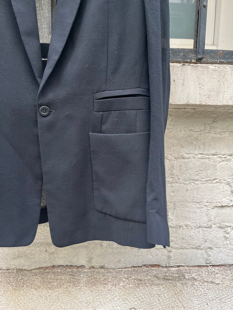 (New Arrival) RICK OWENS - FW02 "SPARROWS" Wool blend costume jacket with padded shoulders (runway)