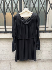 (New Arrival) UNDERCOVER - FW09 "Earmuff Maniac" Silk pleated dress with contrasting panels (runway)