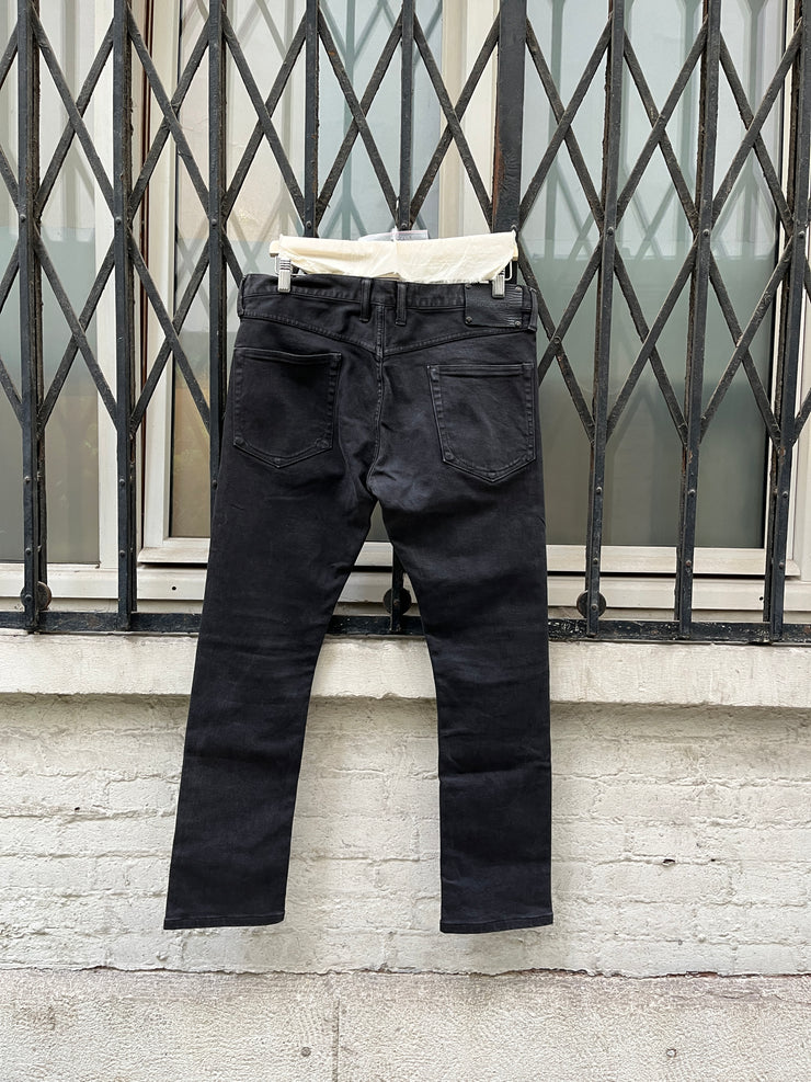 (New Arrival) ISAMU KATAYAMA BACKLASH - Shell cotton slim jeans with lizard leather tag