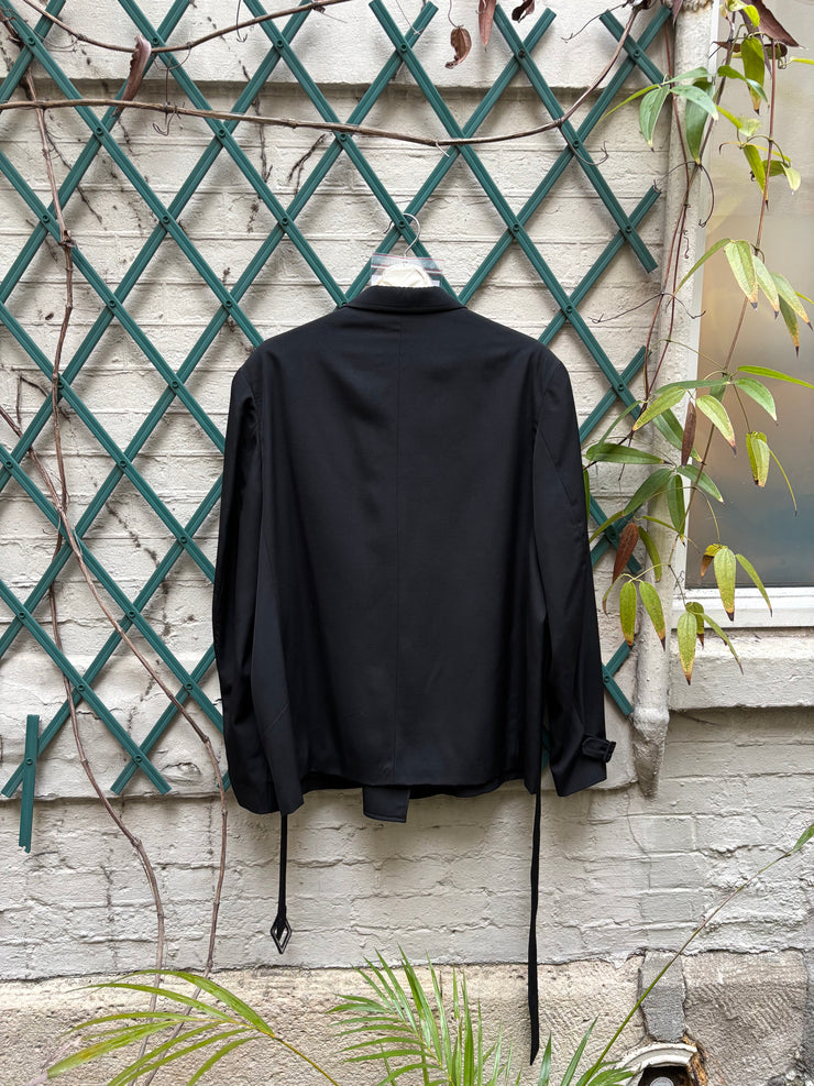 (Pre Sale) YOHJI YAMAMOTO - Late 80’s / Early 90’s Double breasted gabardine wool jacket with padded shoulders and belt