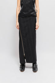 ANN DEMEULEMEESTER - FW96 Long wool skirt with zippers (runway)