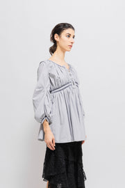 UNDERCOVER - SS08 "Summer Madness" Lace up pleated blouse with balloon sleeves