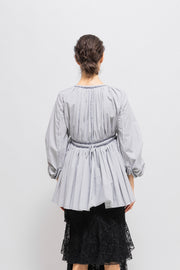 UNDERCOVER - SS08 "Summer Madness" Lace up pleated blouse with balloon sleeves