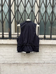 (New Arrival) CHRISTIAN PEAU - Cotton fisherman vest with leather trim