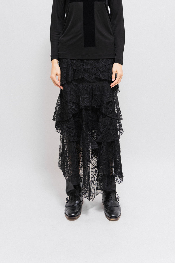 OLIVIER THEYSKENS - FW19 Layered lace skirt (runway)