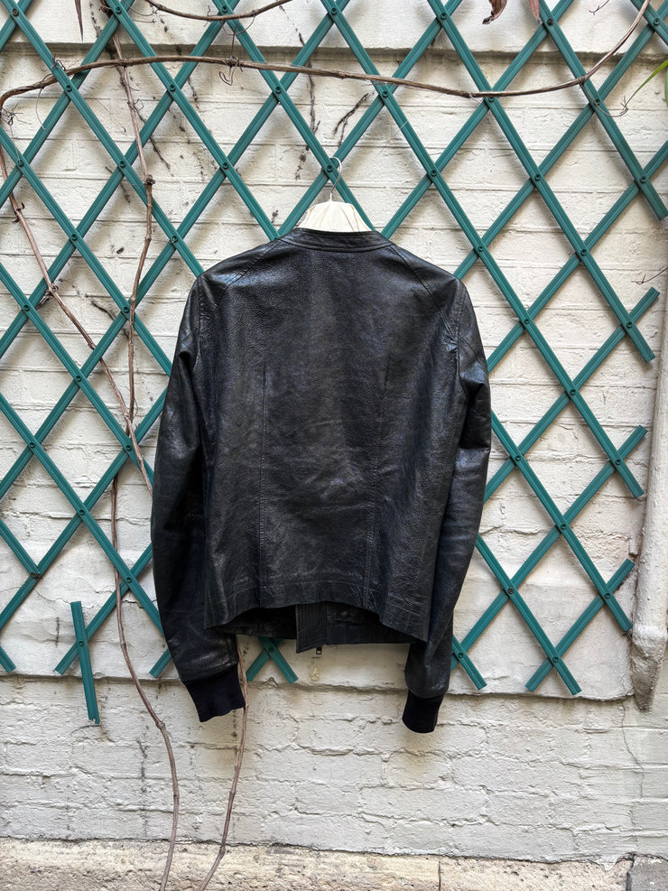 (New Arrival) RICK OWENS - Mid 2000’s Glittery Intarsia leather jacket