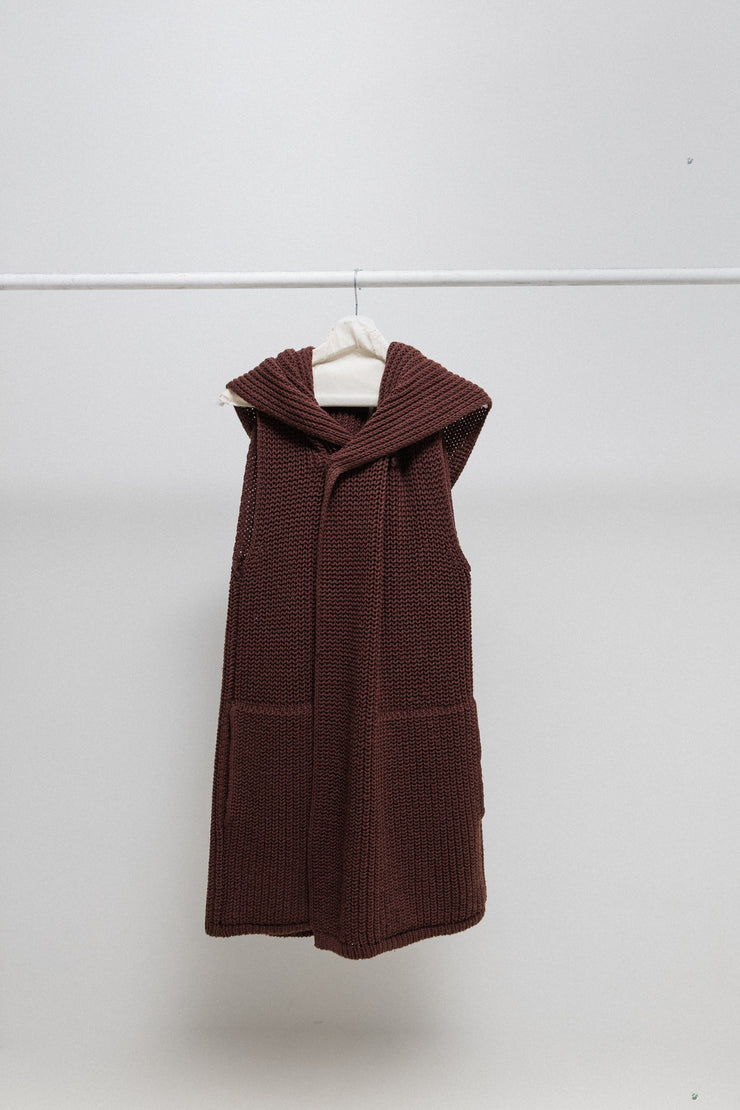 RICK OWENS - FW14 "MOODY" Virgin wool thick knitted hooded sweater