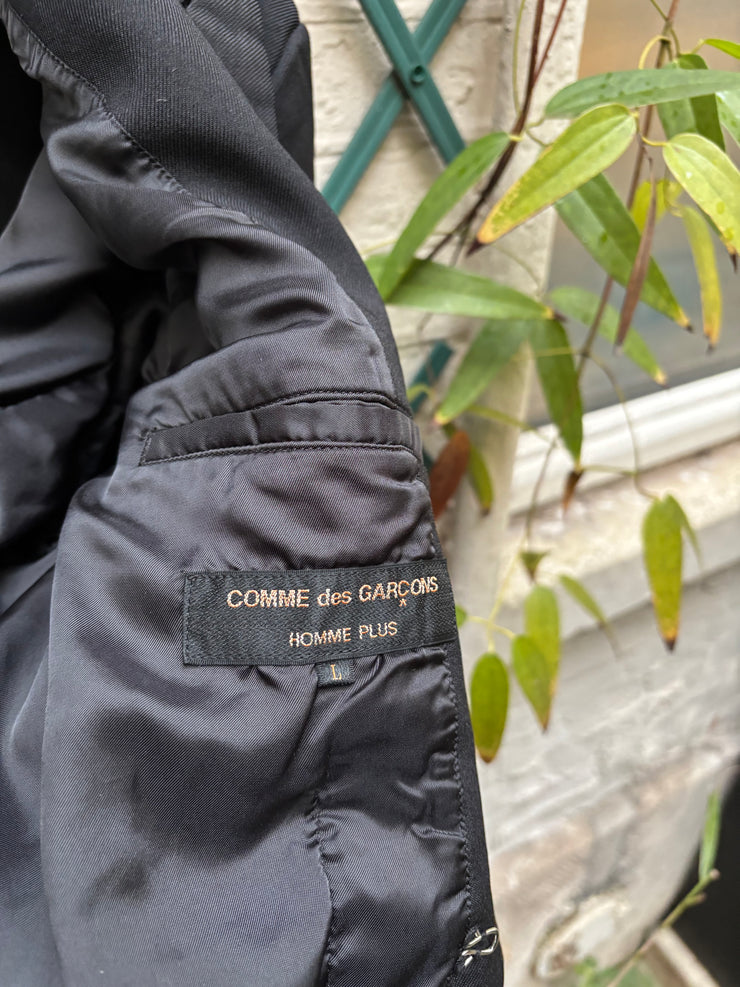 (Pre Sale) COMME DES GARCONS HOMME PLUS - SS21 Polyester jacket with pointy lapels and hidden hook closures