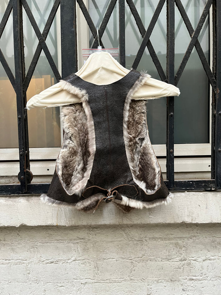 (New Arrival) L.G.B - Rabbit fur and leather reversible vest