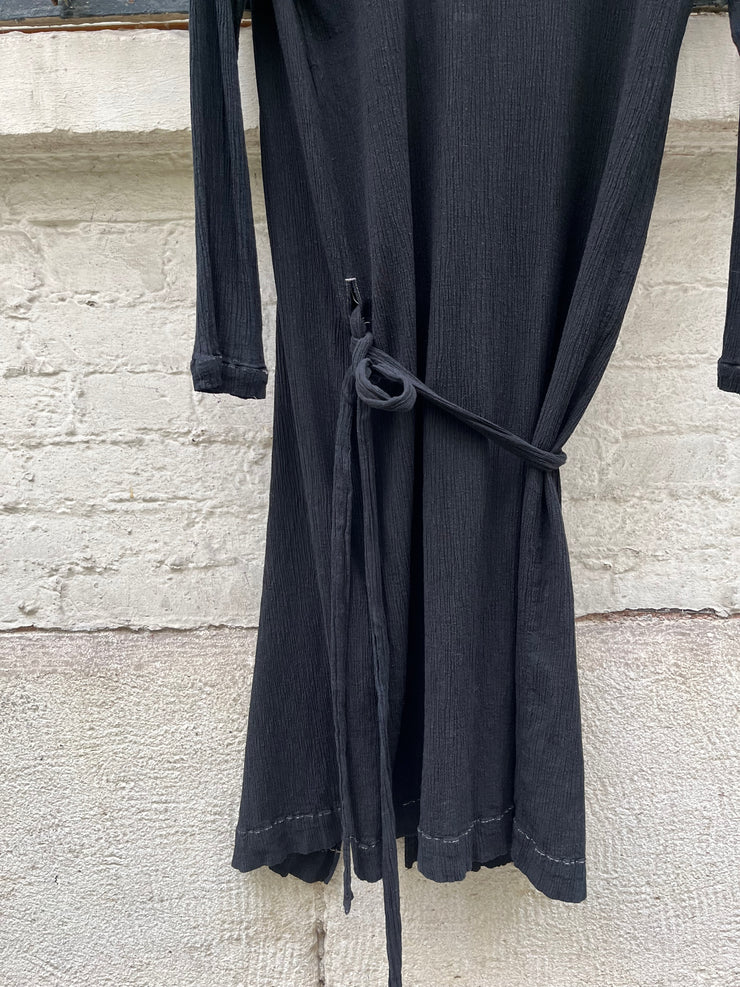 (New Arrival) MARTIN MARGIELA - Early 2000’s Line 6 Cotton blend pleated wrap up cardigan (overdyed)
