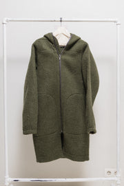 RICK OWENS - FW22 "STROBE" Alpaca wool large hooded coat