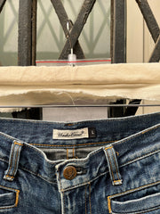 (New Arrival) UNDERCOVER - FW04 « But Beautiful » Ripped jeans with lace print (runway)
