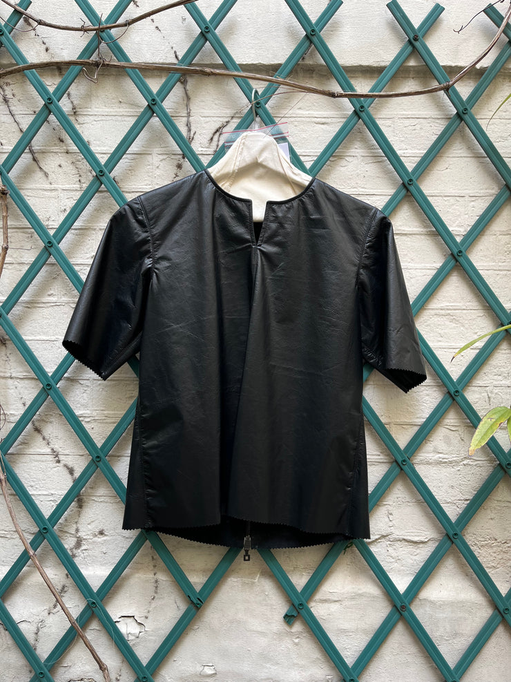 (New Arrival) UDO EDLING - Paper effect lambskin scuba tee