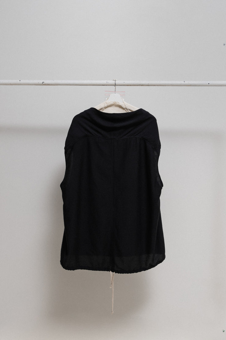 RICK OWENS - FW14 "MOODY" Egg wool sweater with bottom drawstrings