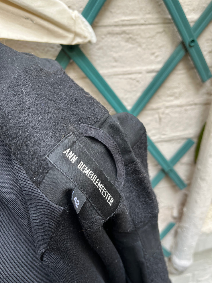 (New Arrival) ANN DEMEULEMEESTER - Rayon blend blazer jacket with textured stripes