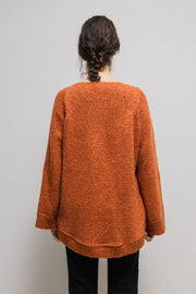 ANN DEMEULEMEESTER - Early 1990’s Wool blend textured sweater in faded orange