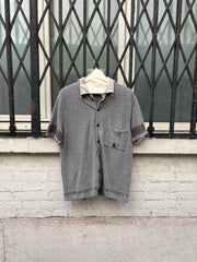 (New Arrival) KAPITAL - Cotton polo shirt with pattern and embroidery detail