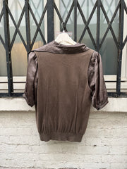 (New Arrival) UNDERCOVER - SS07 "Purple" double layer cotton blouse with pleated collar (runway)