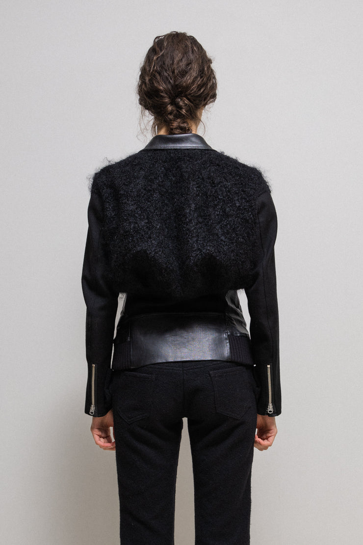 JUNYA WATANABE - FW13 Faux leather jacket with mohair wool parts (runway)