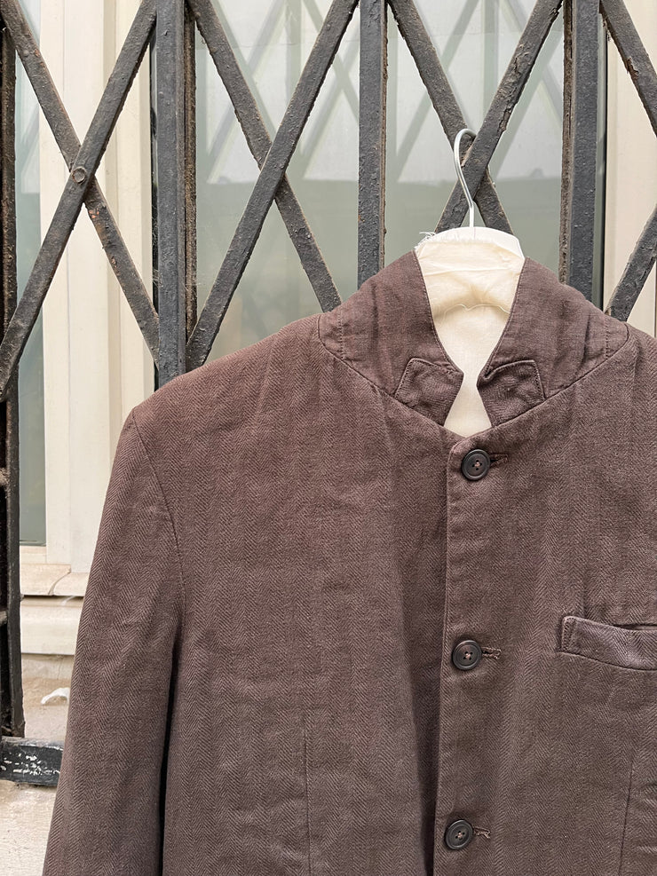 (New Arrival) CHRISTIAN PEAU - Button up linen jacket with standing collar