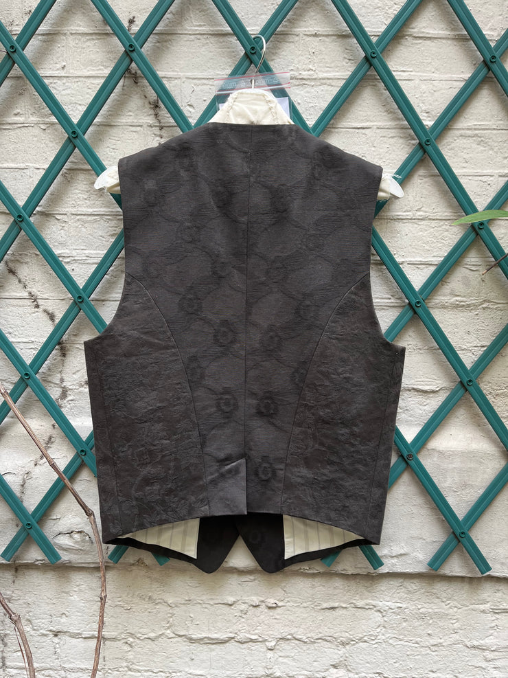(New Arrival) ANN DEMEULEMEESTER - SS12 Patterned cotton vest with chest darts (runway)