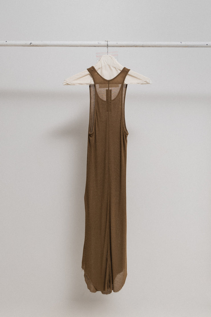 RICK OWENS - Ocre ribbed cotton tank top